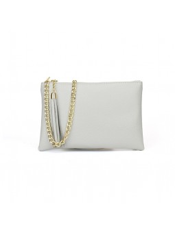 Pochette Cuir gris clair