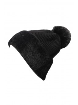 Bonnet avec pompon et bord...