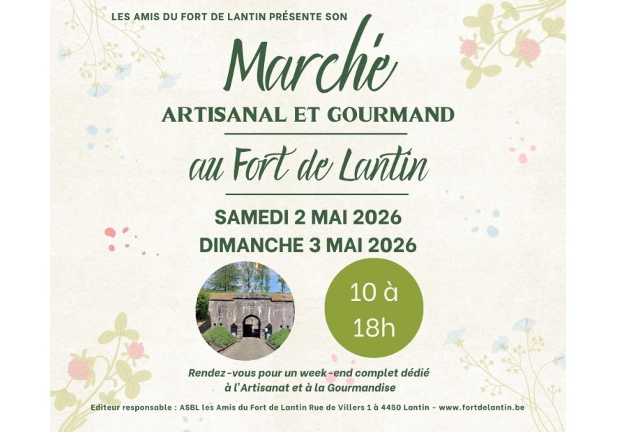 Agenda de Mai : Marché artisanal et gourmand du Fort de Lantin