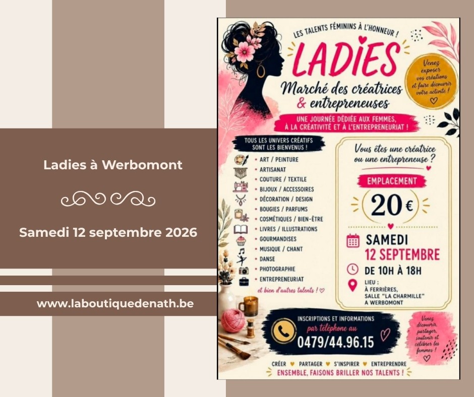 Septembre : Ladies - Marché des créatrices et entrepreneuses à Werbomont